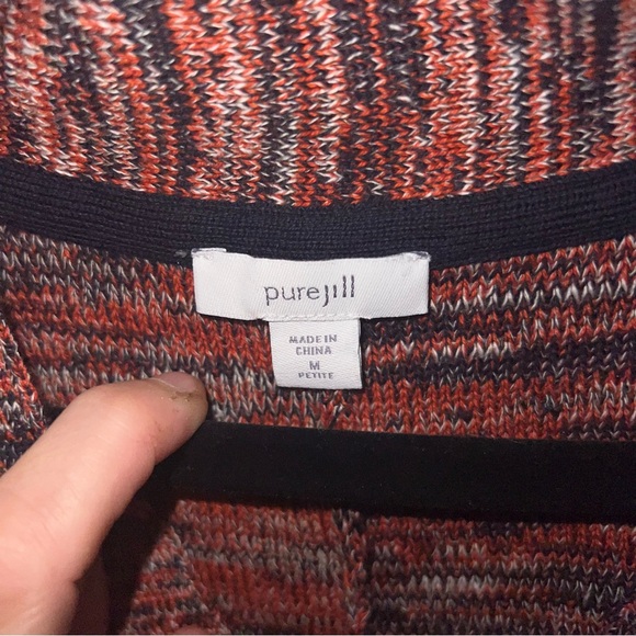 PURE J. JILL Campari SPACE DYED V-NECK PULLOVER Relaxed Sweater MP - Picture 7 of 9